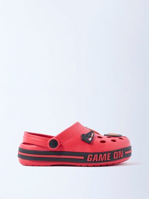 Yellow Red Basketball-Themed Clogs