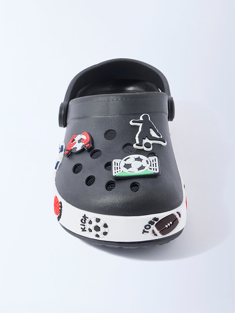 Yellow Black Football-Themed Clogs - Image 3