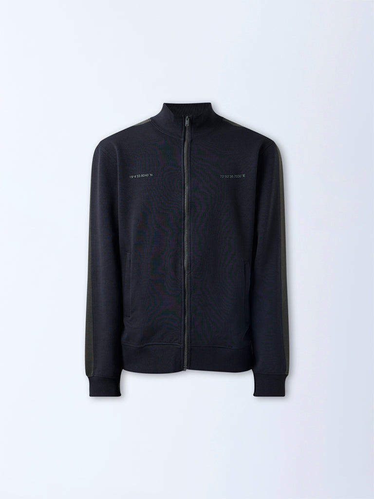 Studiofit Black Printed Relaxed-Fit Jacket - Image 5