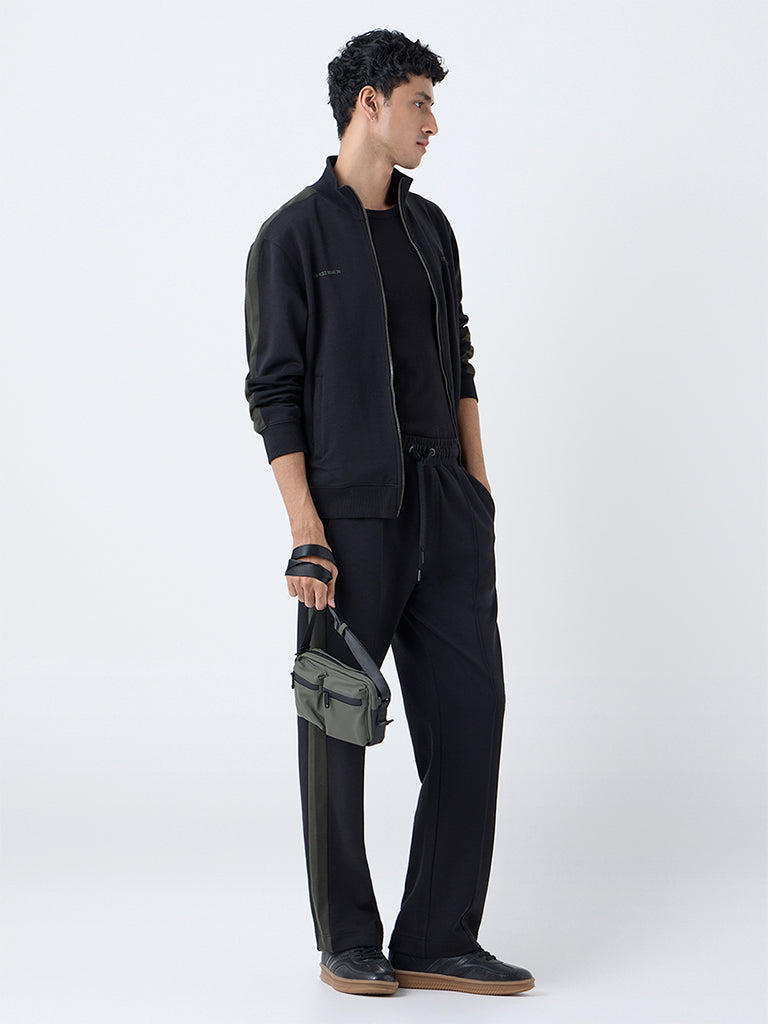 Studiofit Black Printed Relaxed-Fit Jacket