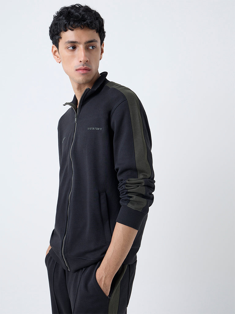 Studiofit Black Printed Relaxed-Fit Jacket - Image 2