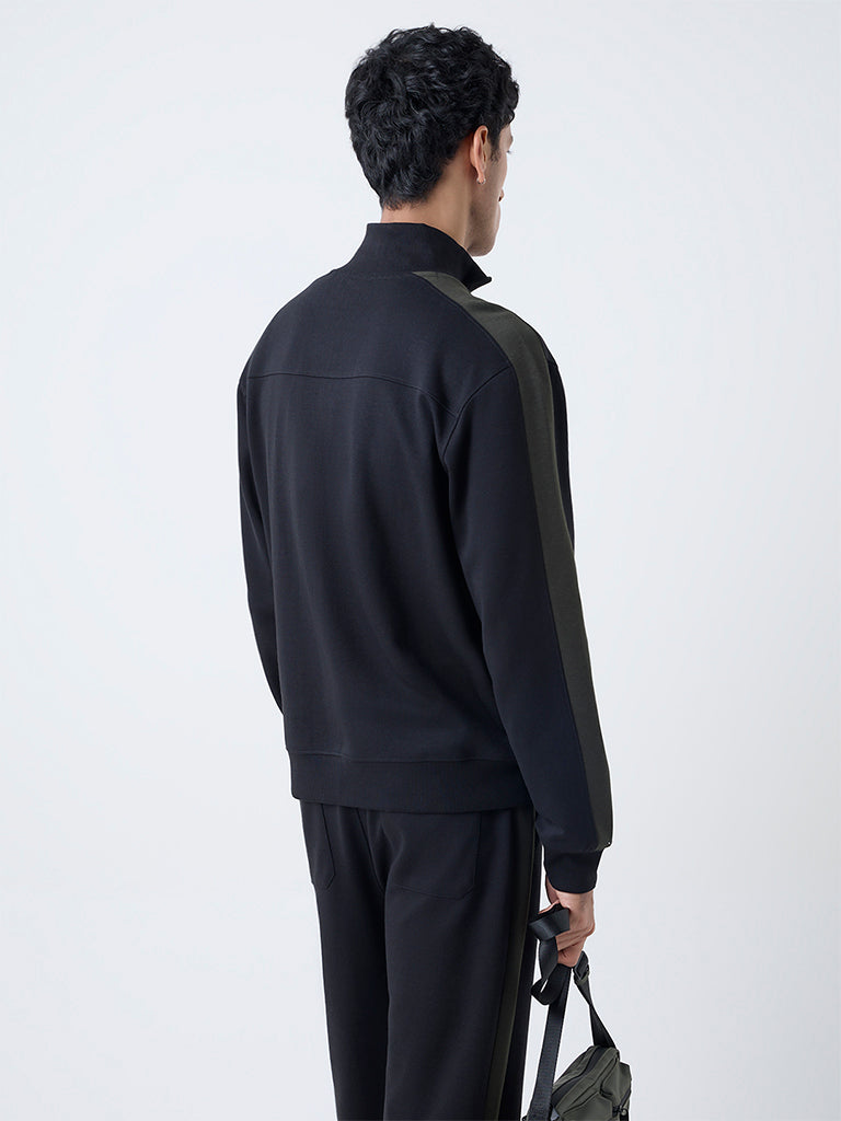 Studiofit Black Printed Relaxed-Fit Jacket - Image 4