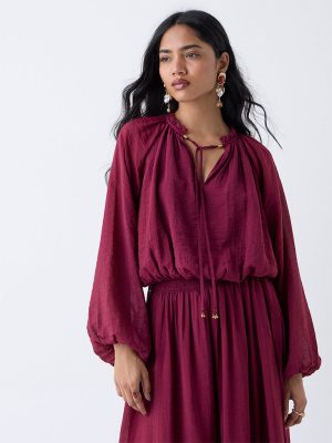 LOV Burgundy Solid Top