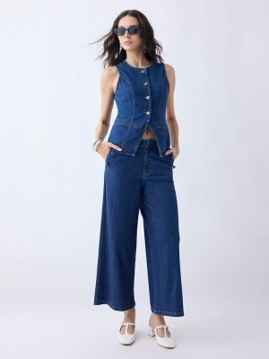 LOV Dark Blue Relaxed-Fit High-Rise Jeans