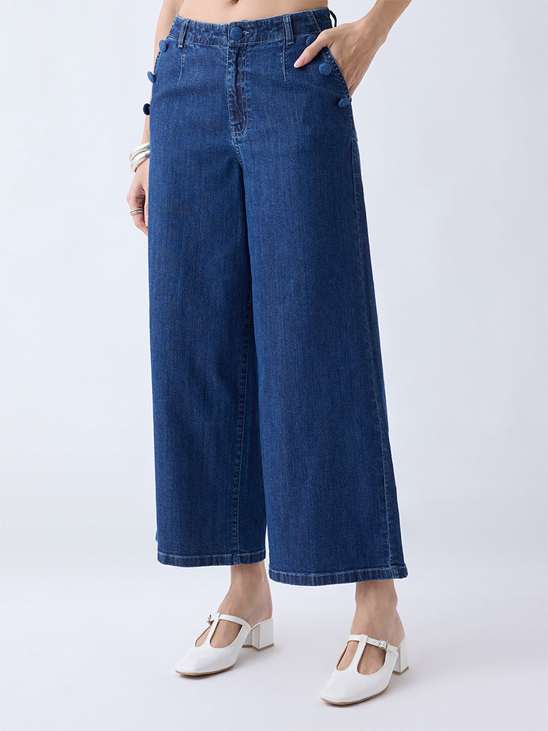 LOV Dark Blue Relaxed-Fit High-Rise Jeans - Image 2
