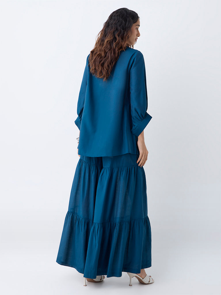 Utsa Navy Embroidered Tunic - Image 4