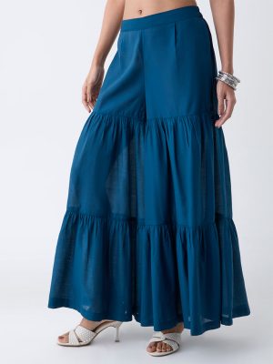 Utsa Navy Solid Sharara