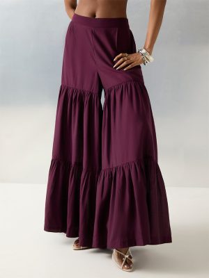 Utsa Purple Solid Sharara