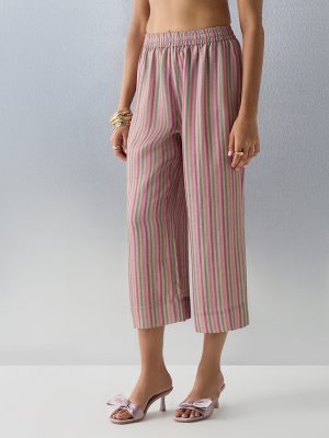 Zuba Lilac Striped Pants