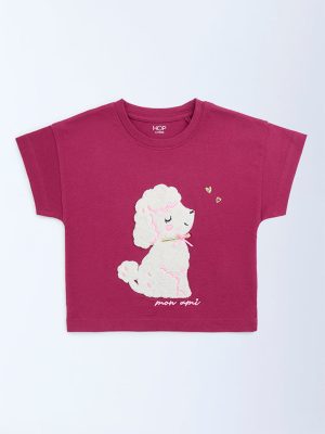 HOP Kids Red Animal Design Cotton T-Shirt