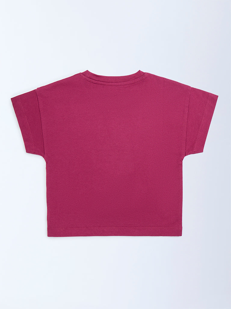 HOP Kids Red Animal Design Cotton T-Shirt - Image 2