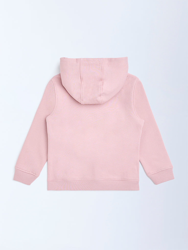 HOP Kids Pink Butterfly Applique Cotton-Blend Hoodie - Image 2