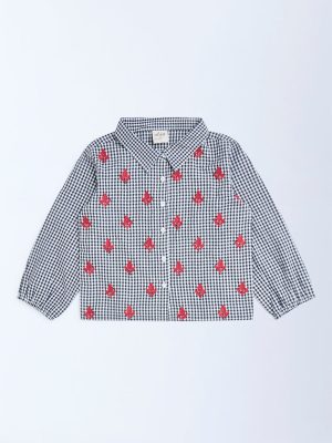 Utsa Kids Black Gingham Checkered Cotton Shirt - (8-14yrs)