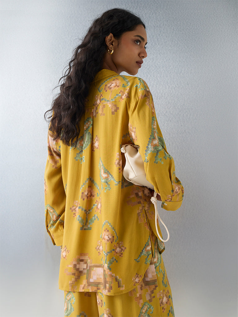 Utsa Mustard Printed Tunic - Image 4