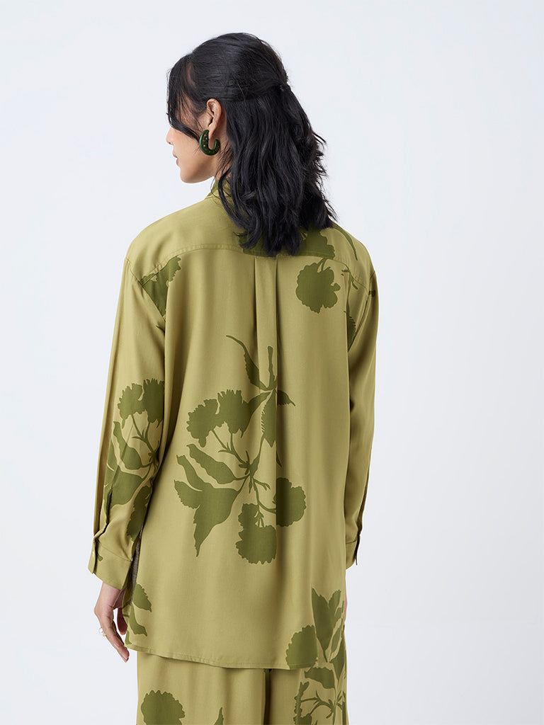 Utsa Lime Floral Pattern Tunic - Image 4