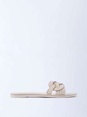 LUNA BLU Ivory Multi-Strap Slides