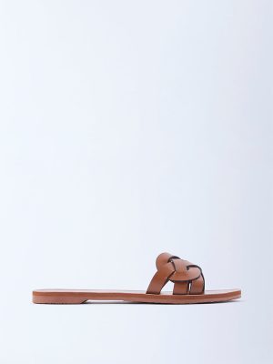 LUNA BLU Tan Multi-Strap Slides