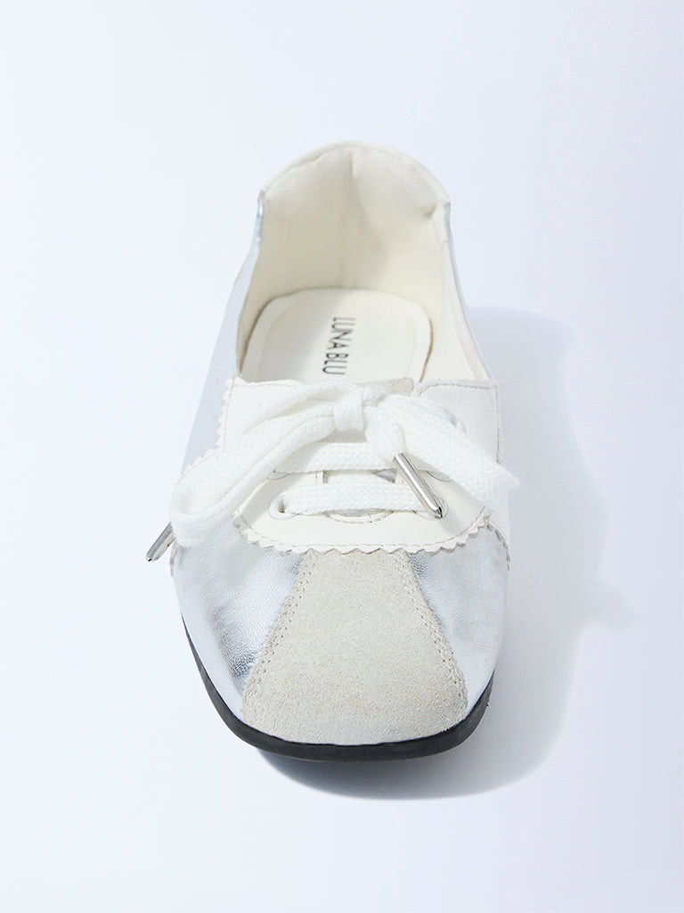 LUNA BLU Silver Lace-Up Shoes - Image 3