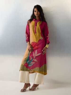 Utsa Multicolour Floral Printed A-Line Kurta