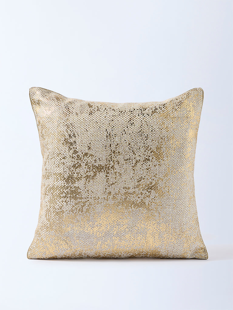 Westside Home Beige Foil-Detailed Cushion Cover