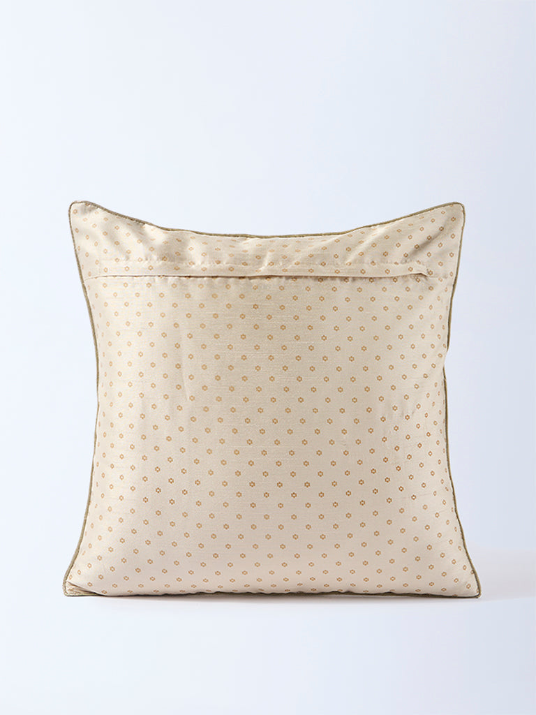 Westside Home Beige Foil-Detailed Cushion Cover - Image 2