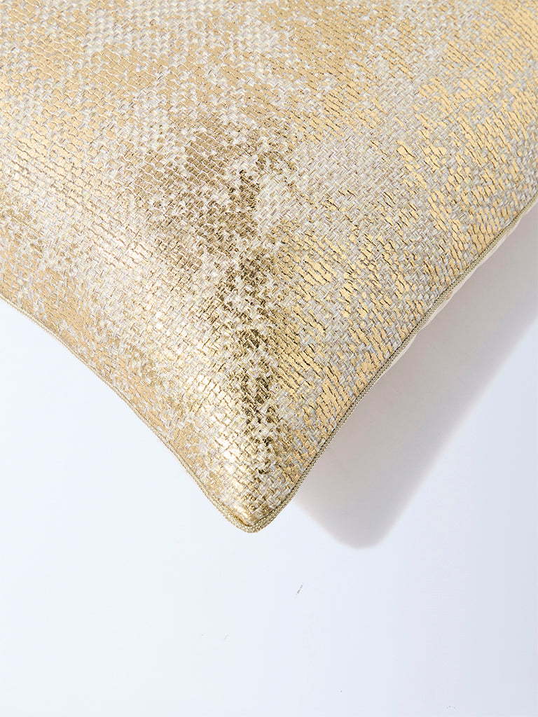 Westside Home Beige Foil-Detailed Cushion Cover - Image 3