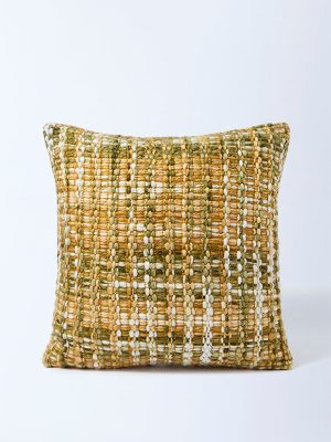 Westside Home Mustard Check Design Cushion Cover