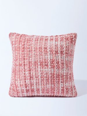 Westside Home Pink Graded Checks Design Cushion Cover