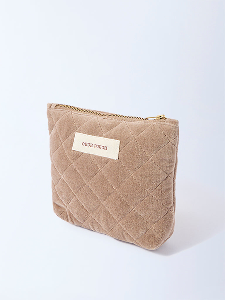 Westside Home Beige Quilted Bath Pouch - Image 2