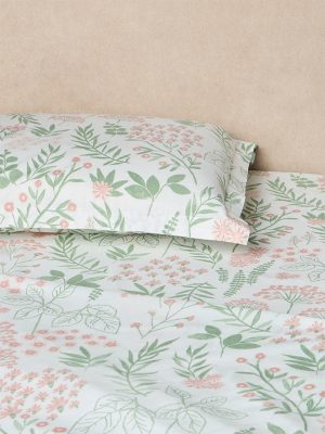 Westside Home Multicolour Foliage Pattern Queen Bed Sheet Set
