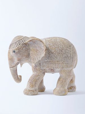 Westside Home Beige Elephant Decorative Object
