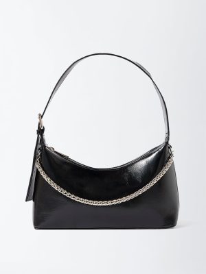 Westside Black Chain-Detailed Shoulder Bag
