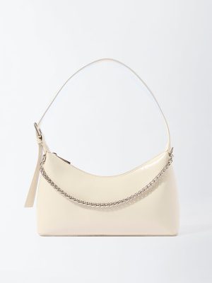 Westside Off-White Chain-Detailed Shoulder Bag