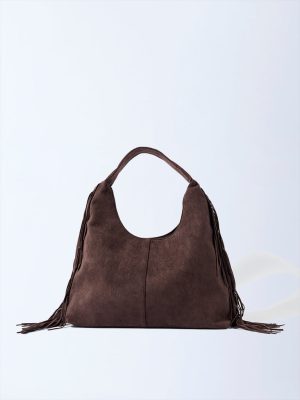 Westside Brown Fringe Detailed Shoulder Bag