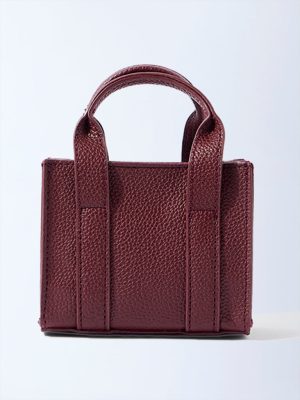 Westside Plum Textured Mini Sling Bag