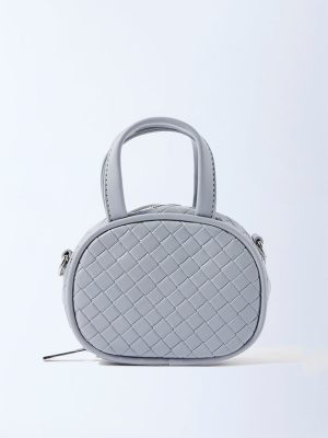 Westside Grey Quilted Mini Sling Bag