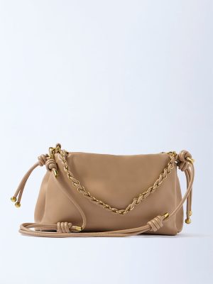 Westside Beige Solid Sling Bag