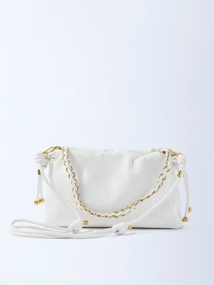 Westside White Solid Sling Bag