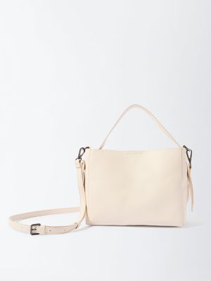 Westside Off-White Buckle-Detailed Bucket Bag