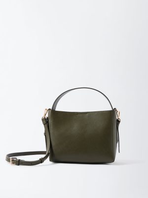 Westside Olive Buckle Detailed Bucket Bag