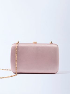 Westside Rose Gold Clutch with Sling Handle