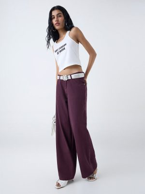 Nuon Plum Relaxed-Fit High-Rise Jeans