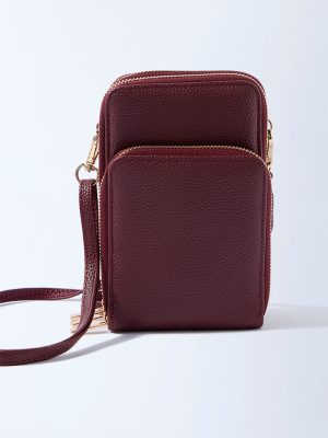 Westside Plum Self-Textured Phone Sling Bag