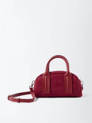 Westside Maroon Suede Bowling Bag