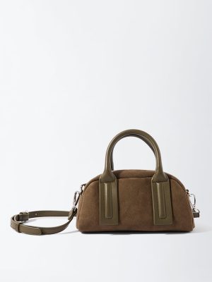 Westside Olive Suede Bowling Bag