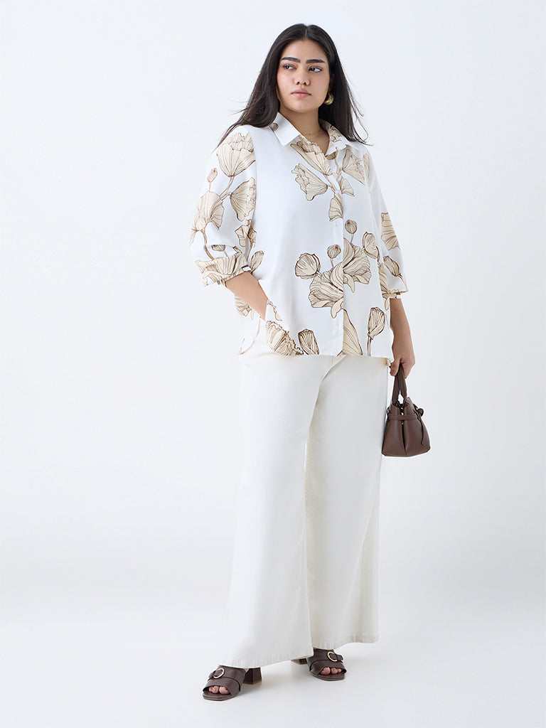 Gia White Floral Patterned Shirt - Image 2
