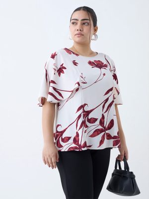Gia White Floral Printed Top
