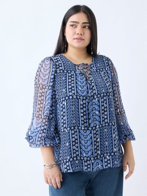Gia Blue Printed Top