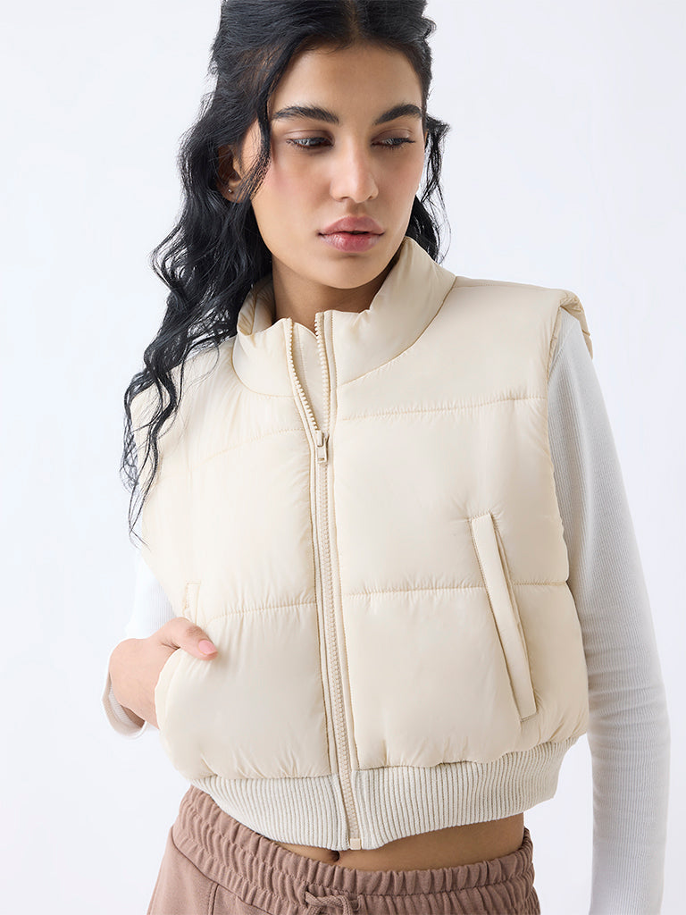 Studiofit Cream Puffer Jacket - Image 3