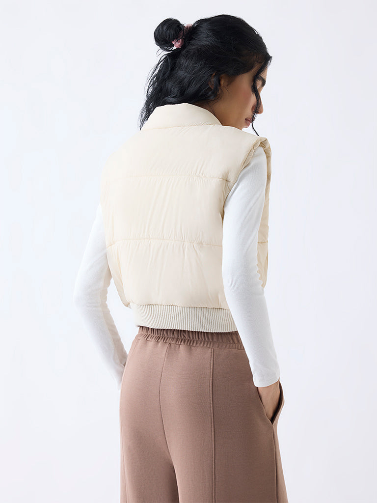 Studiofit Cream Puffer Jacket - Image 4